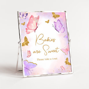 Pink Gold Lila Butterfly Babies sind süß Poster