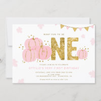Pink Gold Little Pumpkin Erstes Geburtstagskind