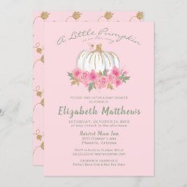 Pink Gold Little Pumpkin Girl Babydusche Einladung
