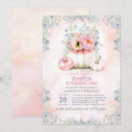 Pink Gold Little Pumpkin Niedlich Herbst Geburtsta Einladung