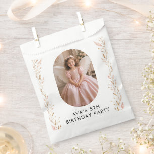 Pink Gold Mädchen 5. Geburtstags-Geschenktüte Geschenktütchen