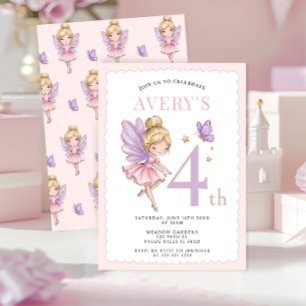 Pink Gold Magisches Feen Märchen Geburtstagsmädche Einladung
