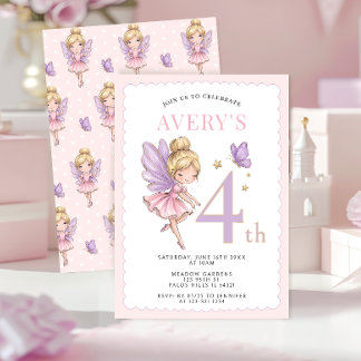 Pink Gold Magisches Feen Märchen Geburtstagsmädche Einladung