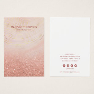 Pink & Gold Marble Jewelry Necklace Display