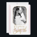 Pink Gold Minimal Moderne Sweet 16 Foto Picture Einladung<br><div class="desc">Anpassen für jedes Ereignis</div>