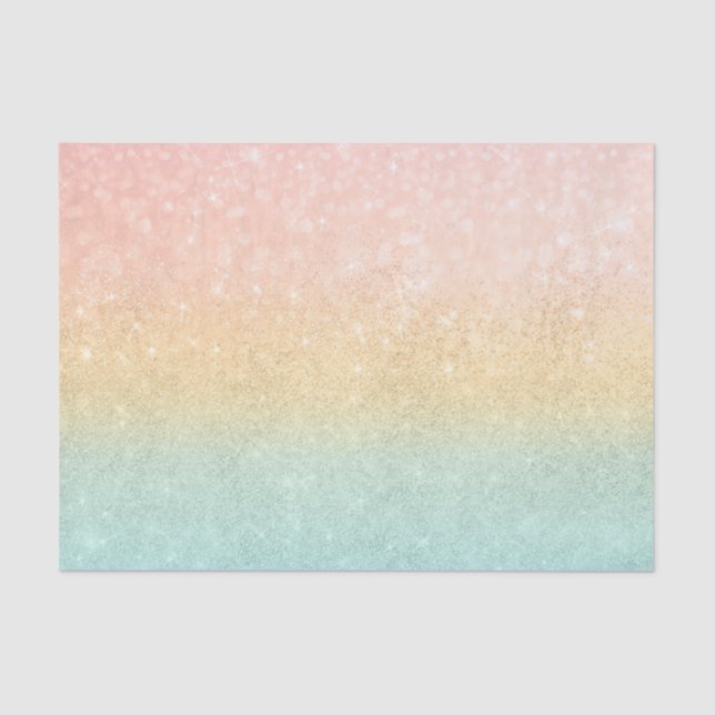 Pink Gold Mint Glitzer Ombre Luxus Design Seidenpapier (Vorderseite)