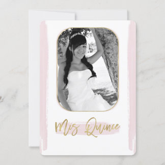 Pink Gold Mis Quince Quinceñera Foto Picture Einladung
