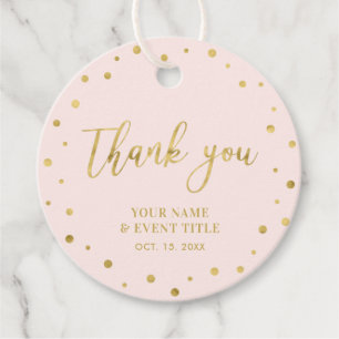 Pink & Gold   Moderne Geburtstagsgeschenk Danke Geschenkanhänger