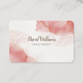 Pink Gold Moderne Kunst Flüssiges Wasserfarbengesc Visitenkarte