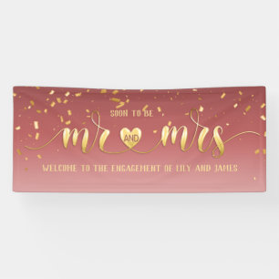Pink Gold Mr. and Mrs. Verlobung Banner