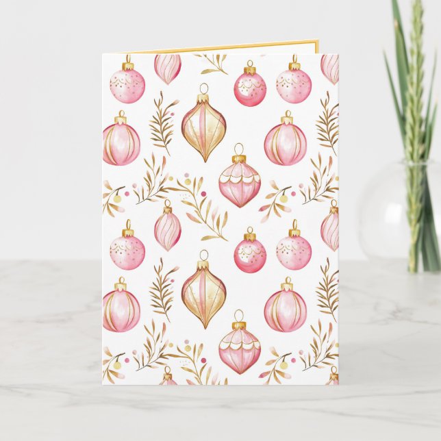 Pink Gold Ornamente Weihnachten Vintage Weihnachts (Vorderseite)