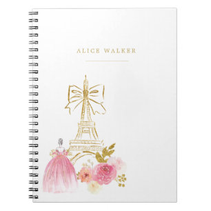 Pink Gold Pariser Chic Monogramm Notizblock