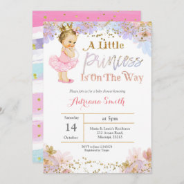 Pink Gold Princess Baby Dusche einladen Einladung