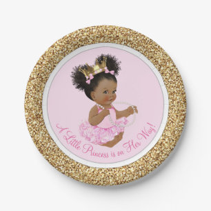 Pink Gold Princess Baby Duschpapier Teller