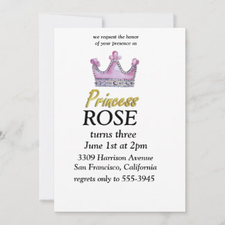 Pink & Gold princess birthday invitation Einladung