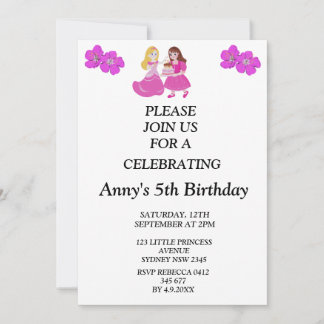 Pink & Gold princess birthday invitation Einladung