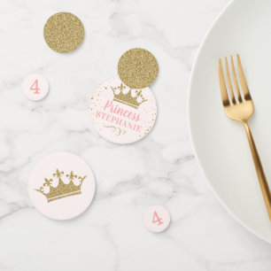 Pink Gold Princess Party Custom Birthday Table Konfetti