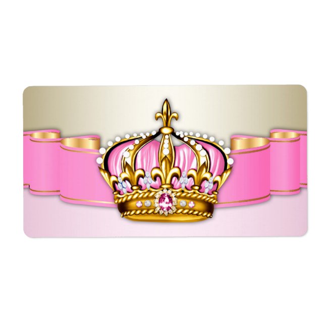 Pink Gold Princess Water Flasche Labels (Vorne)