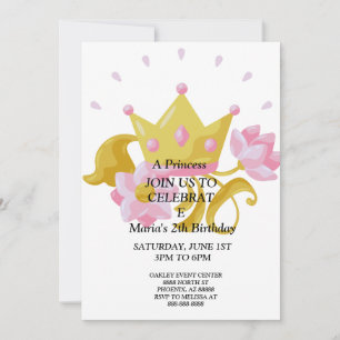 Pink & Gold Prinzessinnen-Geburtstagseinladung. Einladung