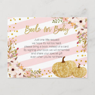 Pink Gold Pumpkin Books for Baby Postkarte