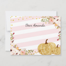 Pink Gold Pumpkin Time Kapsel Gästebuch Mitteilungskarte