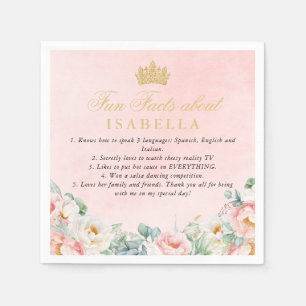 Pink Gold Quinceañera Party Spaß Fakten Napkins Serviette