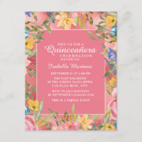 Pink Gold Quinceñera Yellow Blue