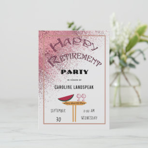 Pink Gold Rain Happy Rending Party  Einladung