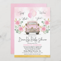 Pink Gold Rose fahren durch die Girl Baby Dusche