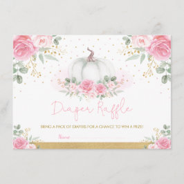 Pink Gold Rose Pumpkin Baby Dusche Windel Raffel Begleitkarte