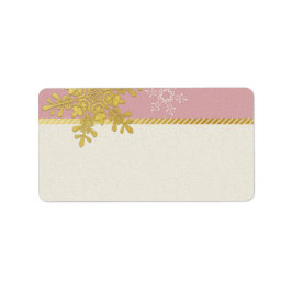 Pink Gold Snowflake Hochzeitsplatten mit unbedruck Adressaufkleber