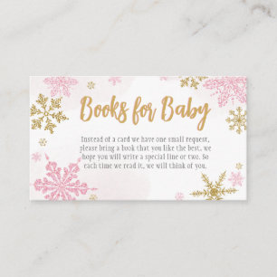 Pink Gold Snowflakes Babyduschbücher für Baby Begleitkarte