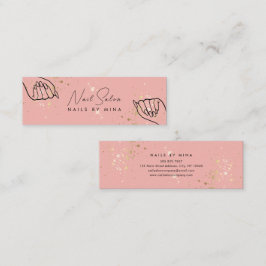 Pink Gold Speck Handnagelsalon Mini Visitenkarte