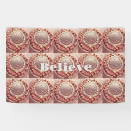 Pink Gold Starry Gold Glitzer Glaube Banner