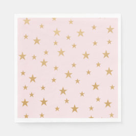 Pink Gold Stars Babydusche Dekoration Serviette