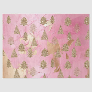 Pink Gold Streaks Glitzer Glam Weihnachtsbaumen Seidenpapier