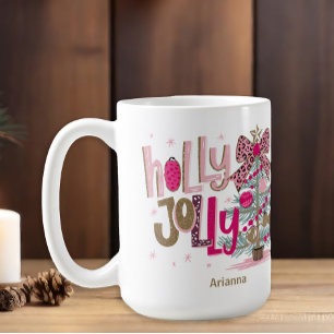 Pink Gold Tannenbaum Frohe Weihnachten Kaffeetasse