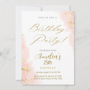 Pink Gold Trendy Einladung
