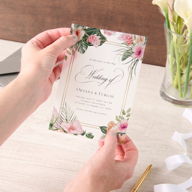 Pink Gold Tropical Beach Destination Wedding (Handgehalten)