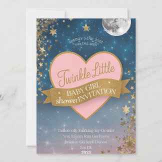 Pink Gold Twinkle Little Star Baby Girl Dusche