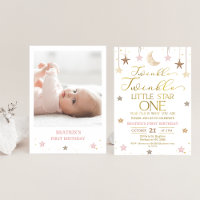Pink Gold Twinkle Little Star Foto Geburtstag
