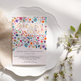 Pink Gold Typografie Boho Floral Wedding Probe Einladung