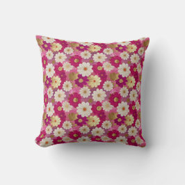 Pink, Gold und White Floral Chiyogami-Muster Kissen