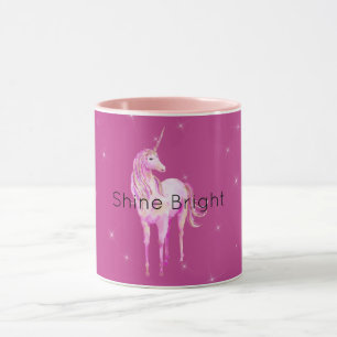 Pink Gold Unicorn Sparkle Tasse
