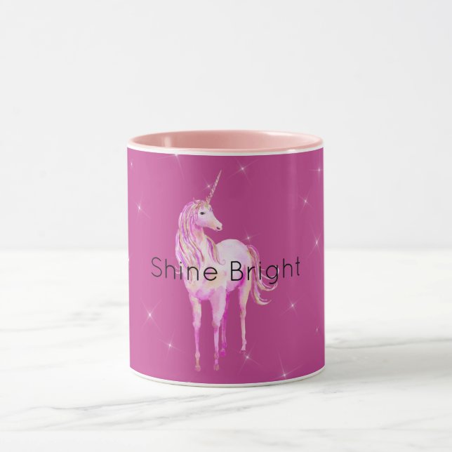Pink Gold Unicorn Sparkle Tasse (Zentrum)