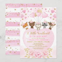 Pink Gold Valentines Sweetheart Baby Girl Dusche