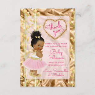Pink & Gold Vielen Dank Ethnic Baby Showcard Einladung