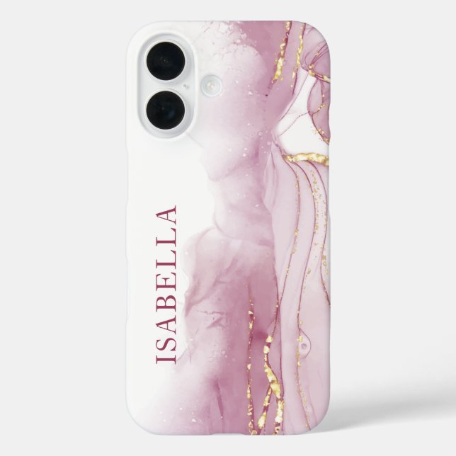 Pink Gold Wasserfarbe personalisieren Case-Mate iPhone Hülle (Rückseite)