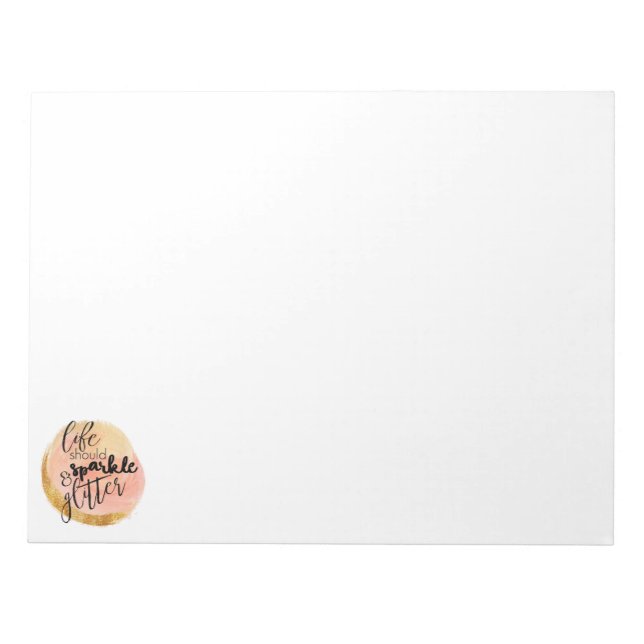 Pink & Gold Wasserfarbe Polka Dot Weekend Notepad Notizblock (Vorderseite)