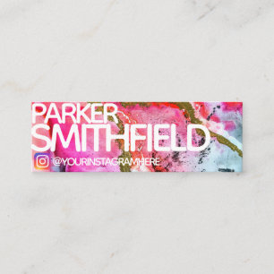 Pink Gold Wasserfarben Kunst, Dichtung und Musik Mini Visitenkarte